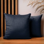 Dekorační povlak na polštář 40x40 cm z tmavě modré velurové látky