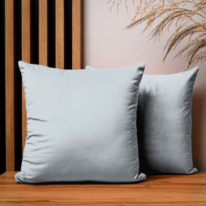 Dekorační povlak na polštář 40x40 cm ze světle šedé velurové tkaniny