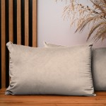 Dekorační povlak na polštář 40x60 cm z béžové velurové tkaniny