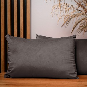 Dekorační povlak na polštář 40x60 cm z hnědé velurové tkaniny