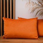 Dekorační povlak na polštář 40x60 cm z oranžové velurové látky