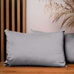 Dekorační povlak na polštář 40x60 cm z šedé velurové tkaniny