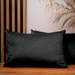 Dekorační povlak na polštář 40x60 cm z černé velurové tkaniny