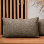 Dekorační povlak na polštář 40x80 cm z hnědé strukturované žinylkové látky
