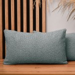 Dekorační povlak na polštář 40x80 cm v mátově zelené barvě z texturované žinylkové látky