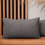 Dekorační povlak na polštář 40x80 cm ze žinylkové tkaniny s grafitovou texturou