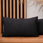 Dekorační povlak na polštář 40x80 cm z černé strukturované žinylkové tkaniny