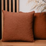 Dekorační povlak na polštář 55x55 cm v měděné barvě z texturované žinylkové tkaniny