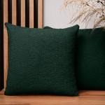 Dekorační povlak na polštář 55x55 cm v lahvově zelené barvě z texturované žinylkové látky