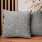 Dekorační povlak na polštář 55x55 cm ze žinylkové tkaniny s texturou v ocelové barvě