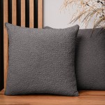 Dekorační povlak na polštář 55x55 cm ze žinylkové tkaniny s grafitovou texturou