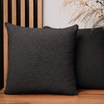 Dekorační povlak na polštář 55x55 cm v antracitové barvě z texturované žinylkové tkaniny