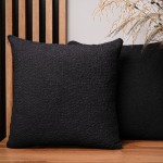 Dekorační povlak na polštář 55x55 cm v černé barvě z texturované žinylkové tkaniny