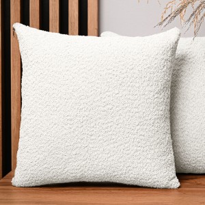 Dekorační povlak na polštář 60x60 cm z krémové žinylkové tkaniny s texturou