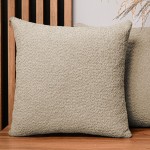 Dekorační povlak na polštář 60x60 cm ze světle hnědé žinylkové látky s texturou