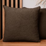 Dekorační povlak na polštář 60x60 cm v čokoládové barvě z texturované žinylkové látky