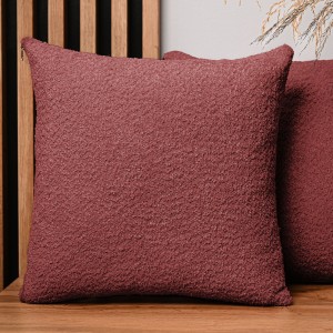 Dekorační povlak na polštář 60x60 cm v barvě jahody z texturované žinylkové látky