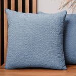 Dekorační povlak na polštář 60x60 cm z modré žinylkové tkaniny s texturou