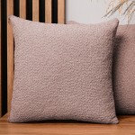 Dekorační povlak na polštář 60x60 cm v pudrově růžové barvě z texturované žinylkové tkaniny