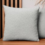 Dekorační povlak na polštář 60x60 cm ze světle šedé žinylkové tkaniny s texturou