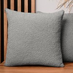 Dekorační povlak na polštář 60x60 cm ze žinylkové tkaniny s texturou v ocelové barvě