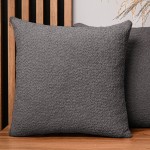 Dekorační povlak na polštář 60x60 cm ze žinylkové tkaniny s grafitovou texturou