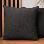 Dekorační povlak na polštář 60x60 cm v antracitové barvě z texturované žinylkové tkaniny