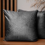 Dekorační povlak na polštář 45x45 cm z šedé velurové látky s texturou "kapek"