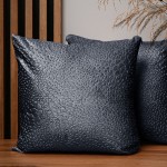 Dekorační povlak na polštář 45x45 cm z šedomodré velurové tkaniny s texturou "kapek"