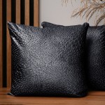 Dekorační povlak na polštář 45x45 cm z tmavě šedé velurové tkaniny s texturou "kapek"