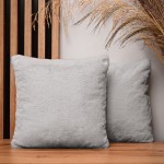 Dekorační povlak na polštář 35x35 cm v šedé barvě s imitací kožešiny