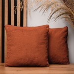 Dekorační povlak na polštář 35x35 cm v tmavě oranžové barvě s imitací kožešiny