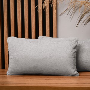 Dekorační povlak na polštář 30x50 cm v šedé barvě v imitaci kožešiny