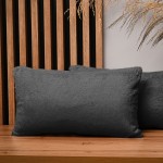 Dekorační povlak na polštář 30x50 cm v grafitové barvě imitující kožešinu