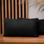 Dekorační povlak na polštář 30x50 cm v černé barvě v imitaci kožešiny