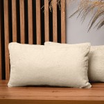 Dekorační povlak na polštář 30x50 cm z imitace kožešiny v krémové barvě