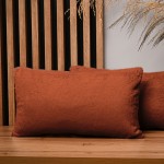 Dekorační povlak na polštář 30x50 cm v tmavě oranžové barvě v imitaci kožešiny