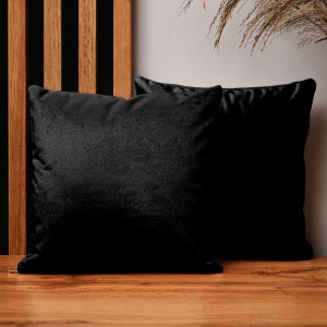 Dekorační povlak na polštář 30x30 cm z černé velurové tkaniny