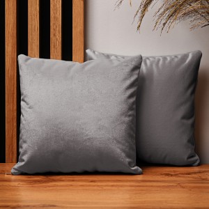 Dekorační povlak na polštář 30x30 cm z šedé velurové tkaniny