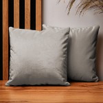 Dekorační povlak na polštář 30x30 cm ze světle šedé velurové tkaniny