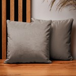 Dekorační povlak na polštář 30x30 cm ze světle hnědé velurové látky