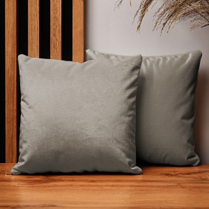 Dekorační povlak na polštář 30x30 cm z šedohnědé velurové tkaniny
