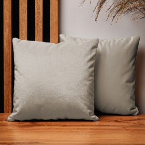 Dekorační povlak na polštář 30x30 cm z velurové látky v barvě myši