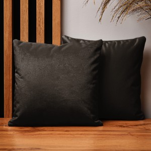 Dekorační povlak na polštář 30x30 cm z hnědé velurové tkaniny