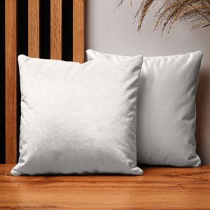 Dekorační povlak na polštář 30x30 cm z bílé velurové tkaniny