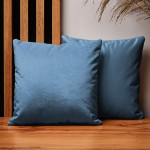 Dekorační povlak na polštář 30x30 cm z azurové velurové látky