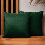Dekorační povlak na polštář 30x30 cm ze zelené velurové látky