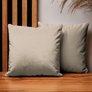 Dekorační povlak na polštář 30x30 cm z šedobéžové velurové tkaniny