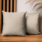 Dekorační povlak na polštář 40x40 cm z šedobéžové velurové tkaniny