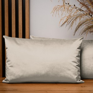 Dekorační povlak na polštář 40x60 cm ze stříbrné velurové látky